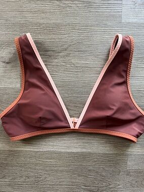 Aerie Bikini Swim Scoop Top Large Boho Beachy Earth Tones Top Only